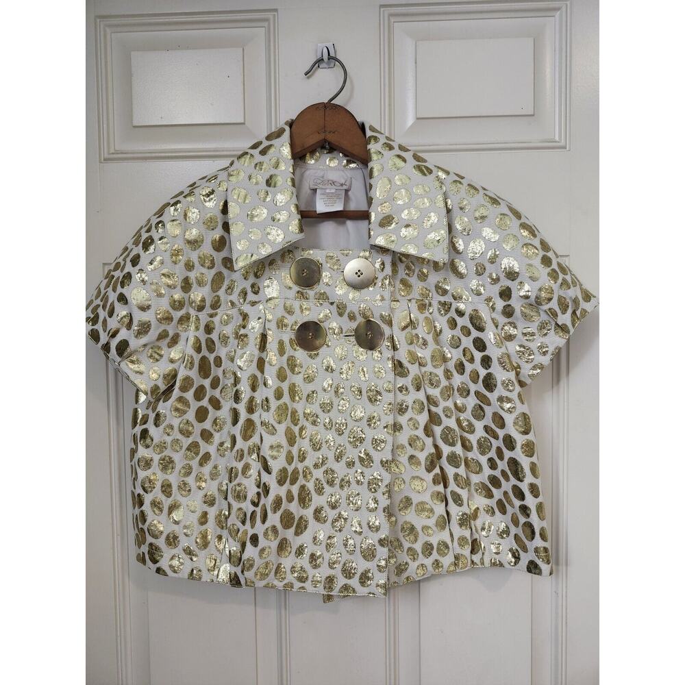 La Rok Womens Gold Lame Jacket